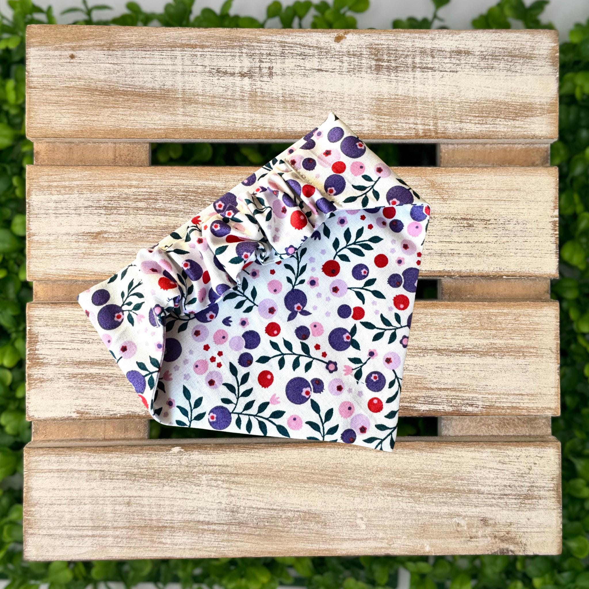 Floral Berry Scrunchie Dog Bandana