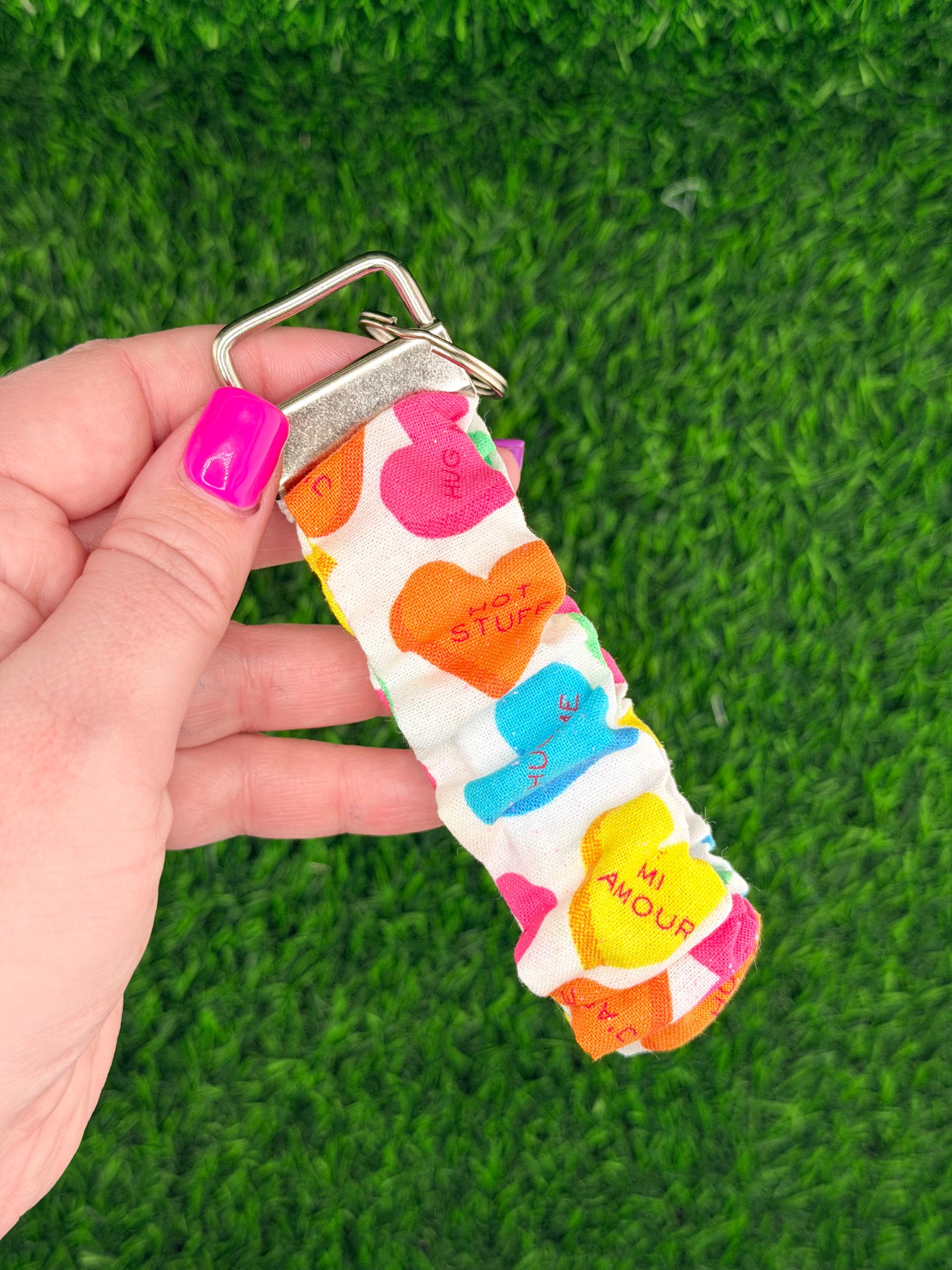 Conversation Hearts Scrunchie Wristlet