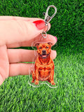 Staffy Staffordshire Red Dog Keychain