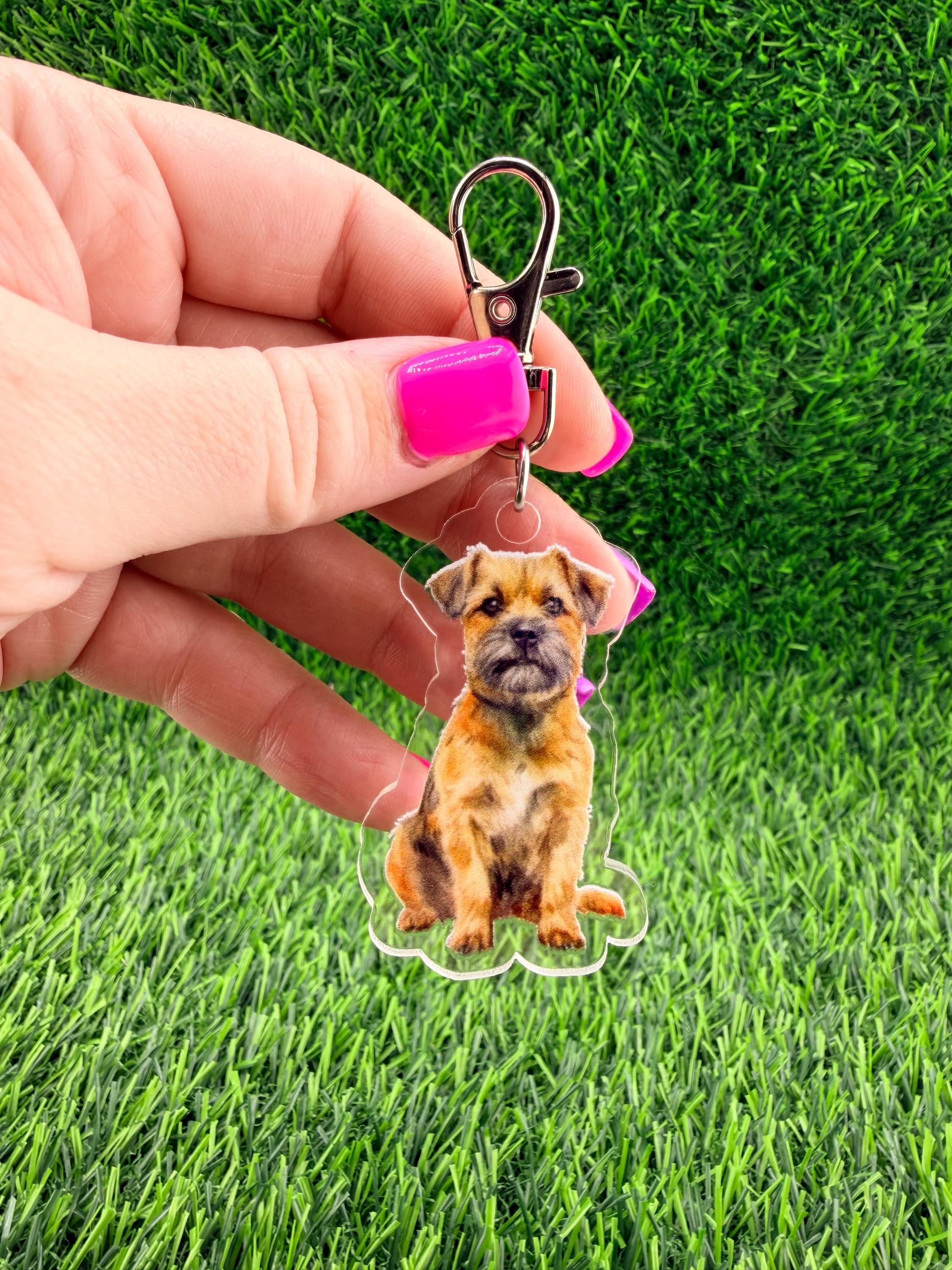 Border Terrier Dog Keychain