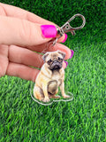Pug Dog Keychain