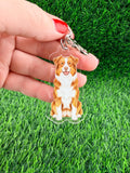 Australian Shepherd Red Bi Dog Breed Keychain