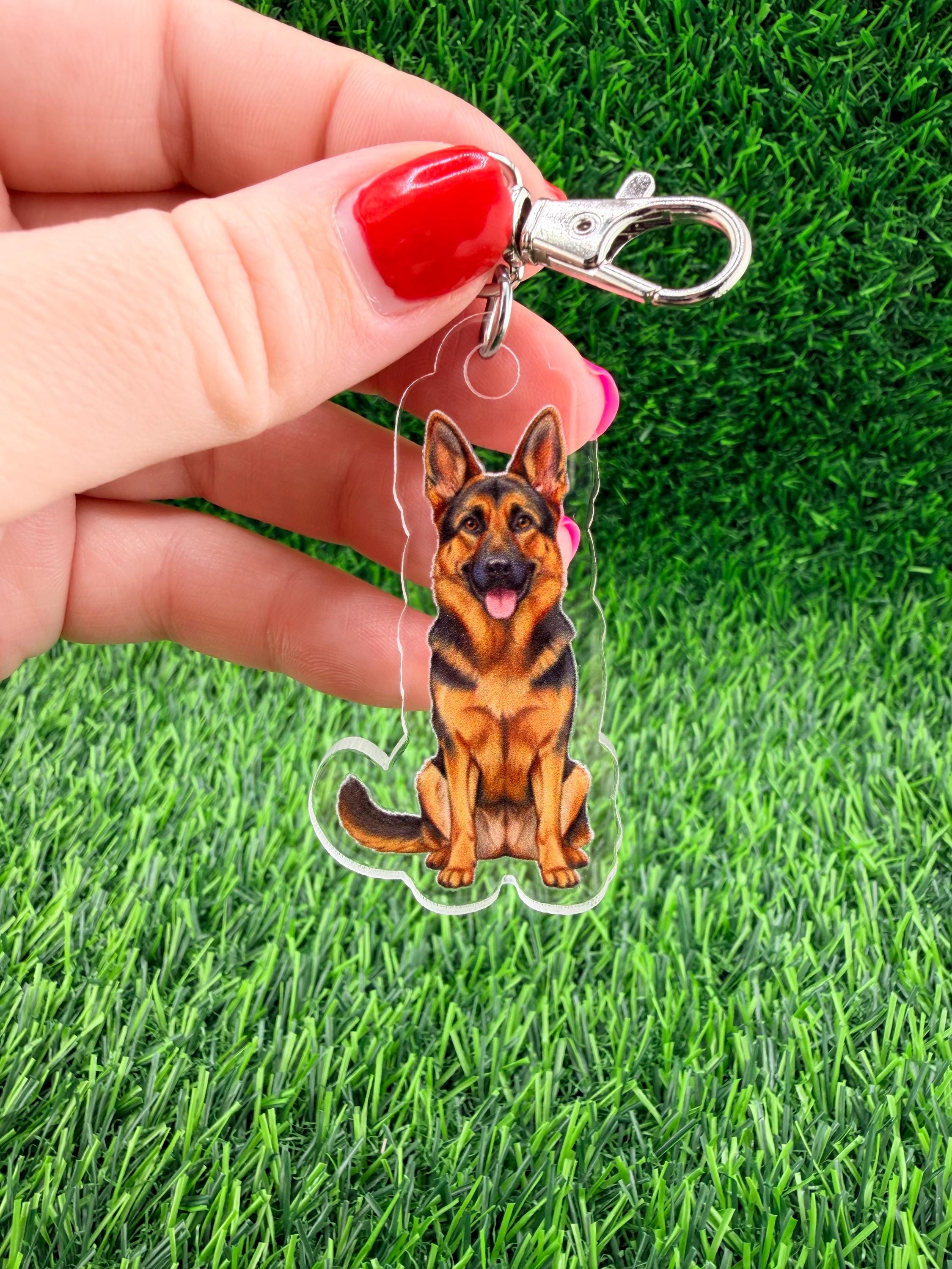 German Shepherd Black and Red Dog Keychain