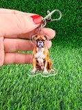 Boxer Dog Keychain