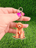 Goldendoodle Dog Keychain