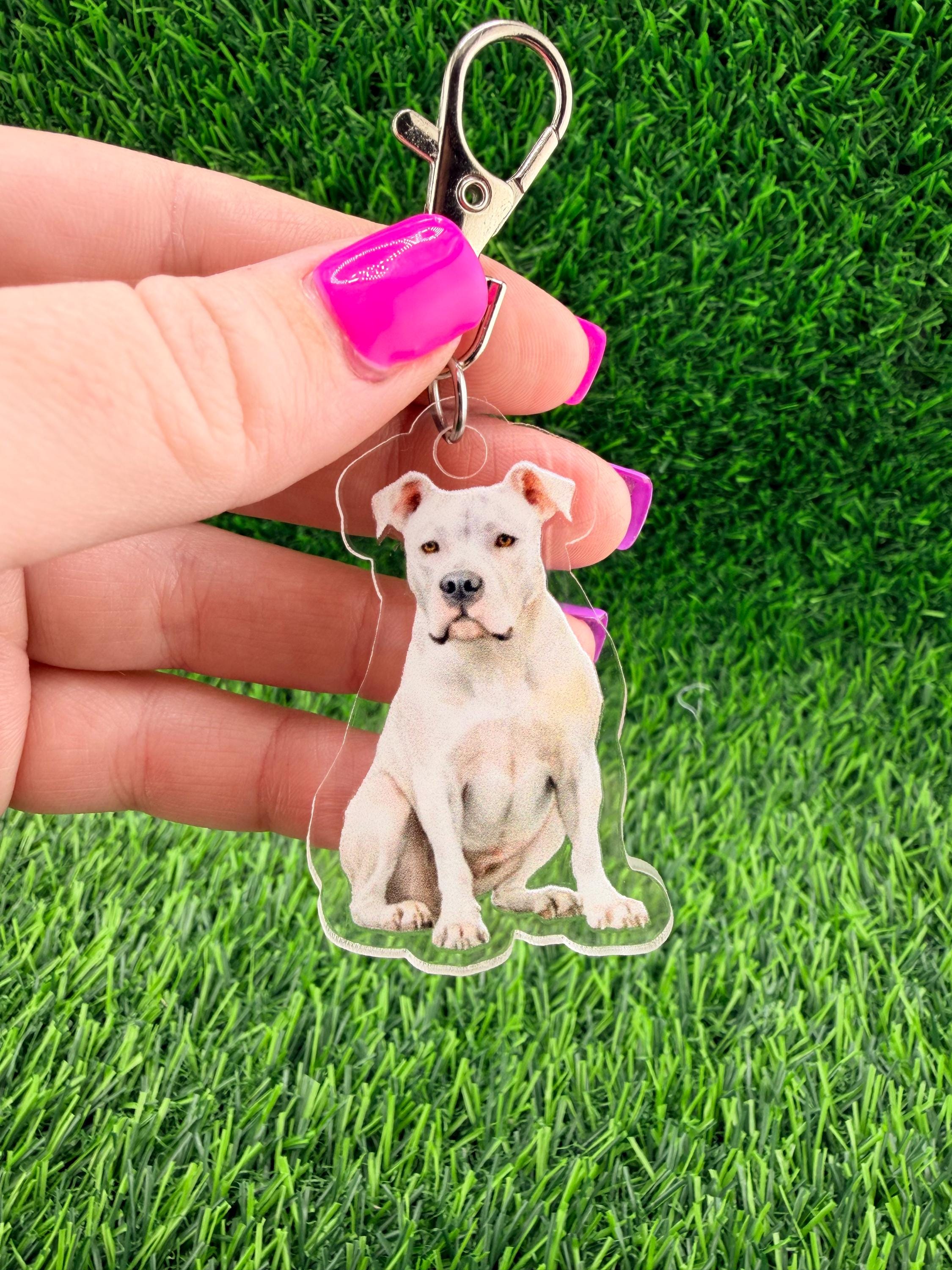 Dogo Argentino Dog Keychain