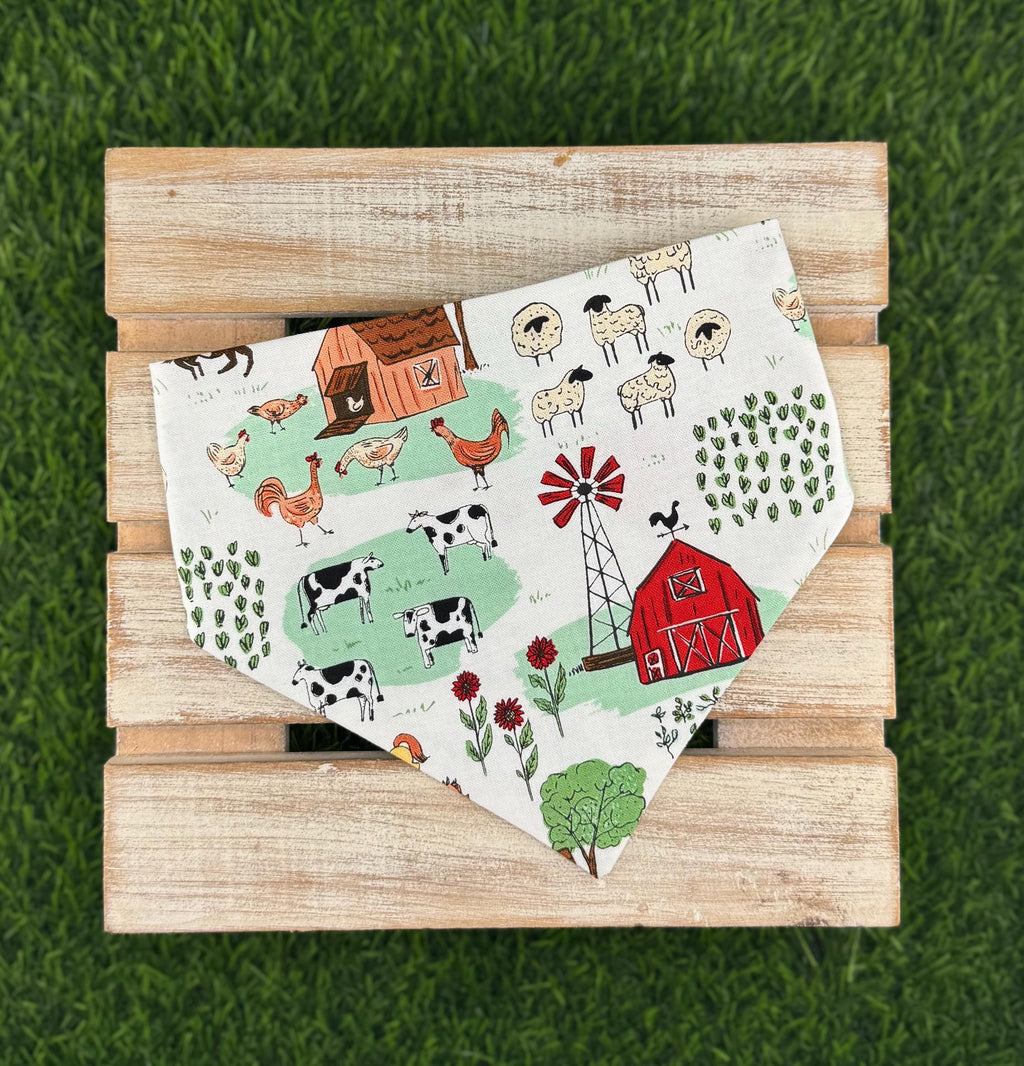 Farm Day Scrunchie Dog Bandana
