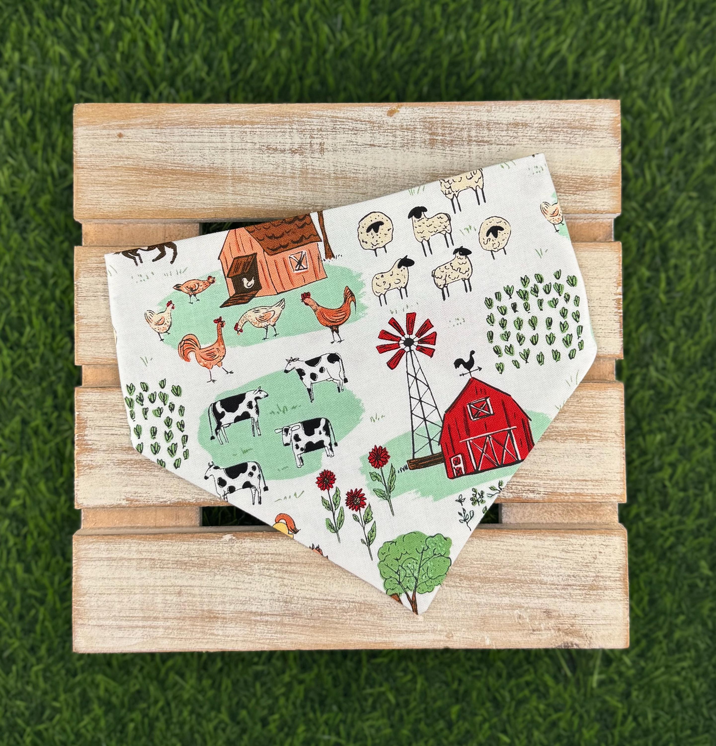 Farm Day Scrunchie Dog Bandana