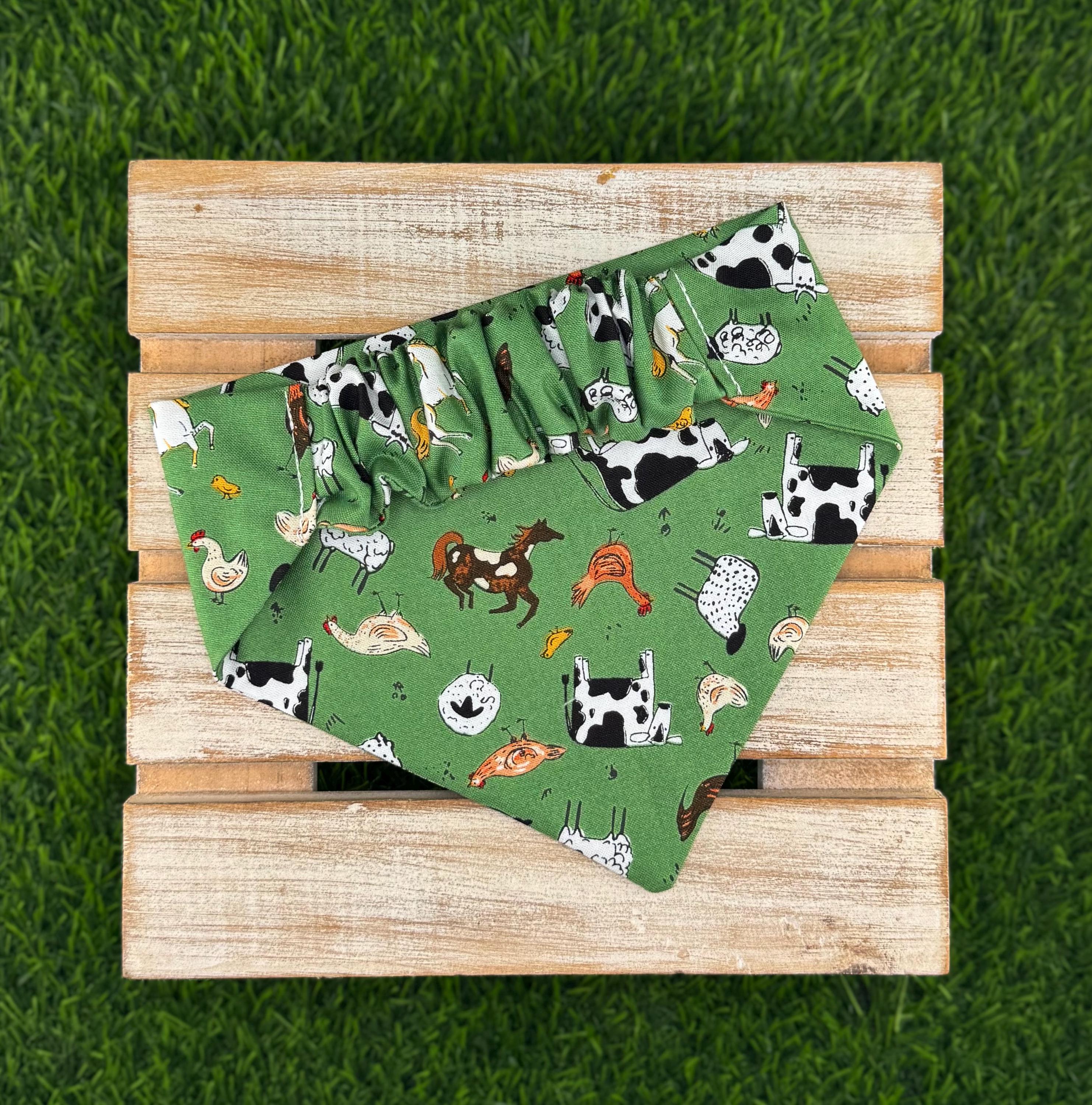 Farm Animals Scrunchie Dog Bandana