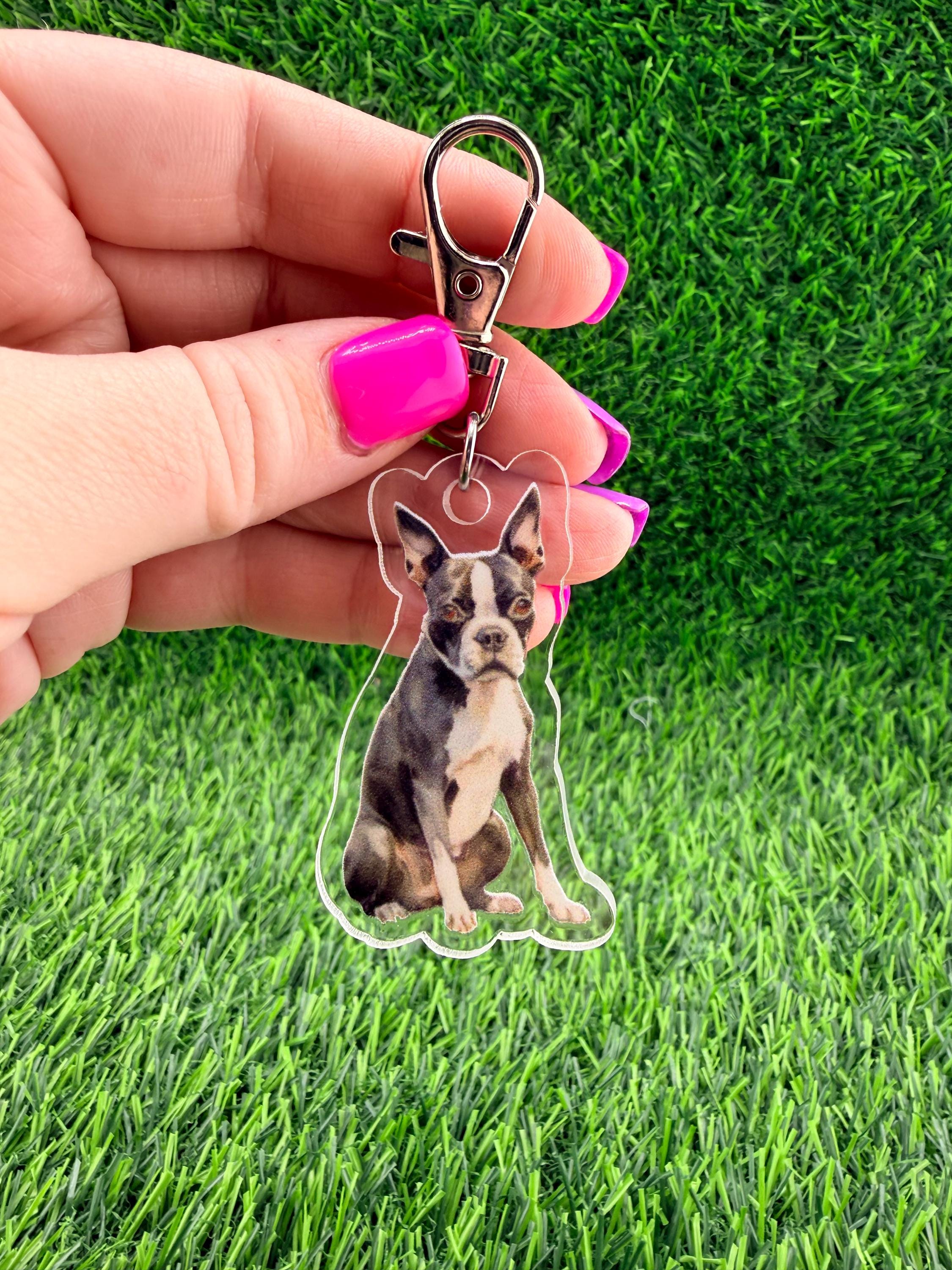 Boston Terrier Dog Keychain