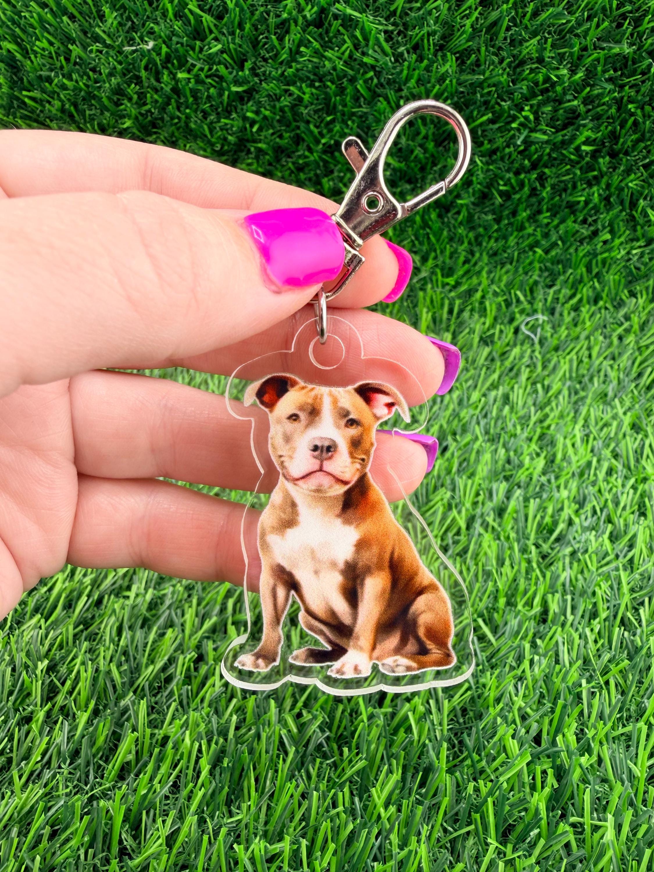 Pitbull Dog Keychain