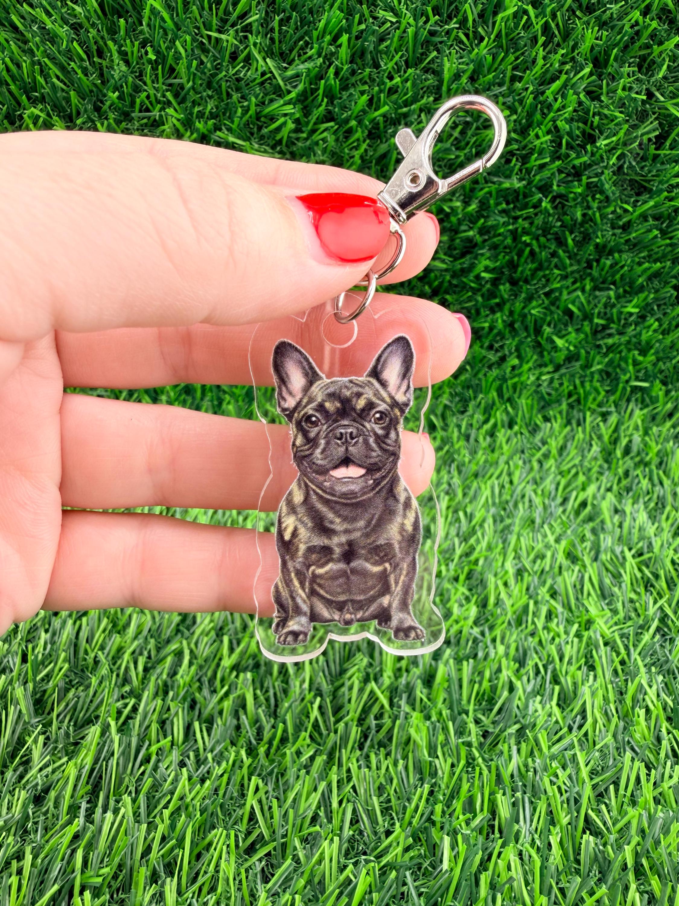 Frenchie Brindle French Bulldog Keychain