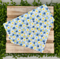 Blue Daisy Paw Print Scrunchie Dog Bandana
