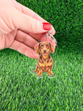 Short Haired Dachshund Chocolate Tan Dog Breed Keychain