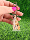 Borzoi Dog Keychain