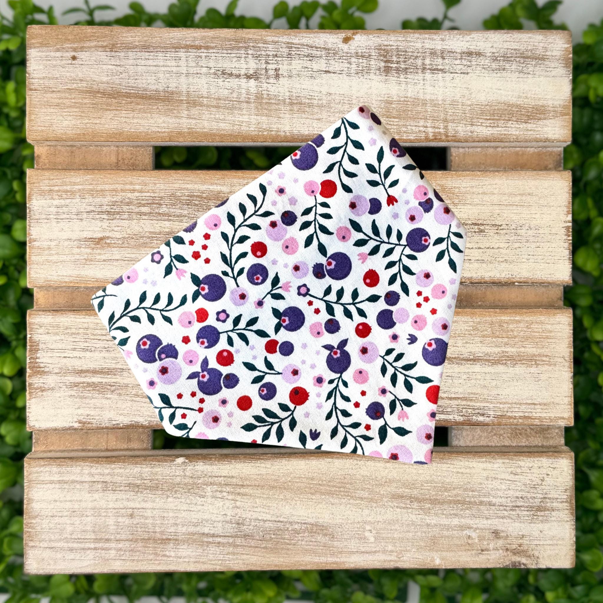 Floral Berry Scrunchie Dog Bandana