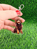 Doodle Dark Brown Chocolate Dog Keychain