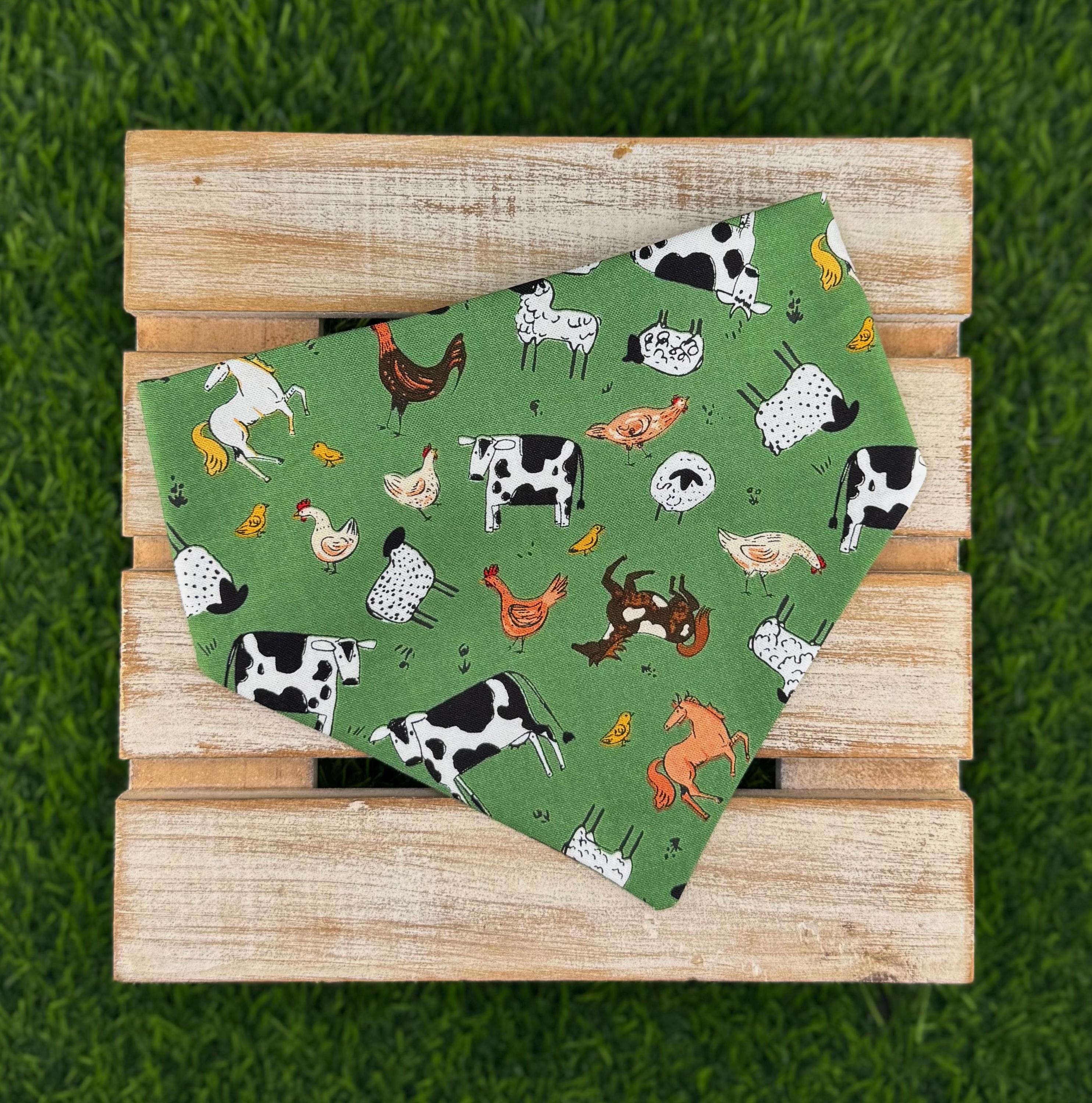 Farm Animals Scrunchie Dog Bandana