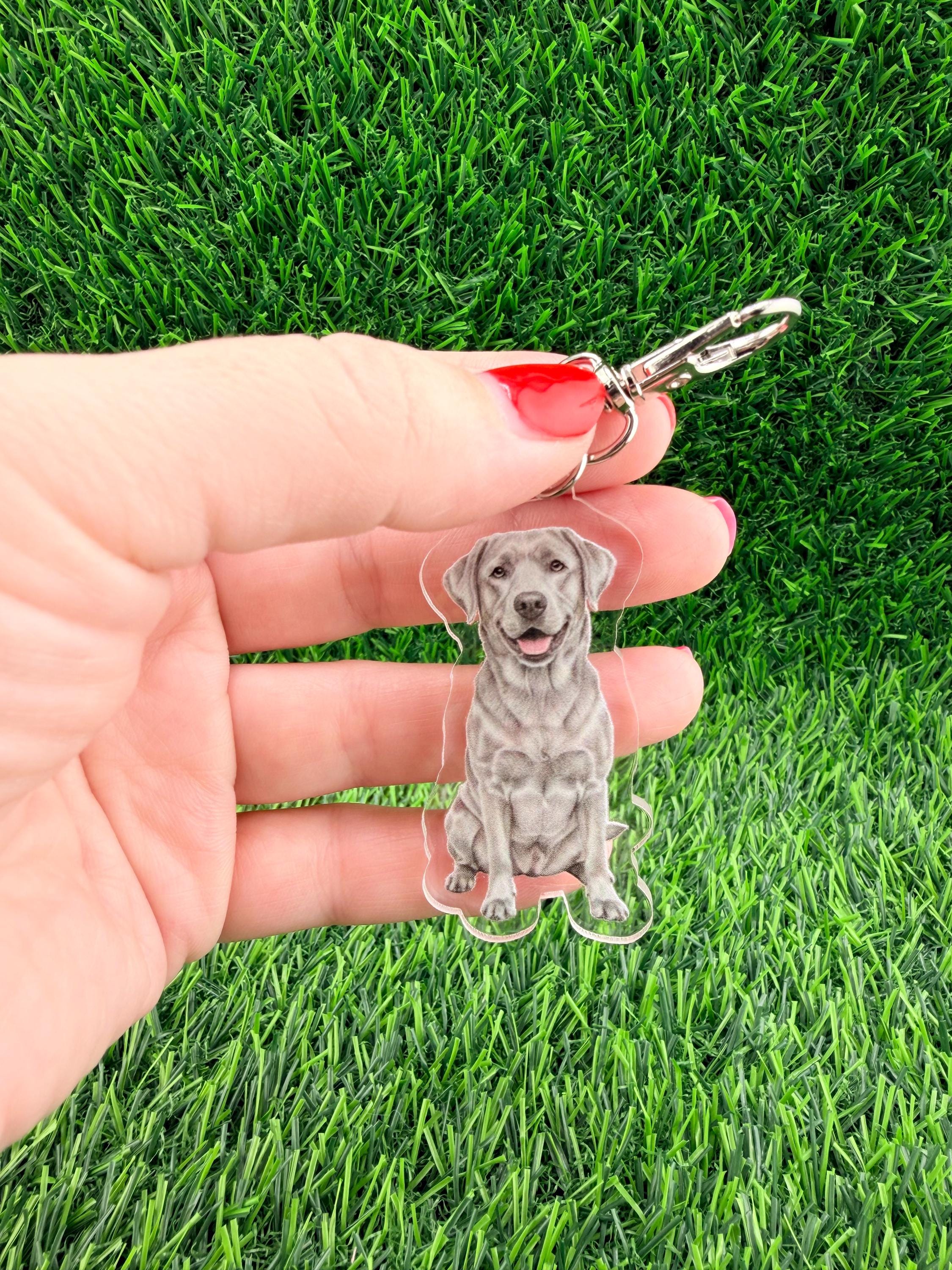 Labrador Retriever Silver Lab Dog Keychain