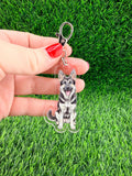 German Shepherd Black and Silver Dog Keychain