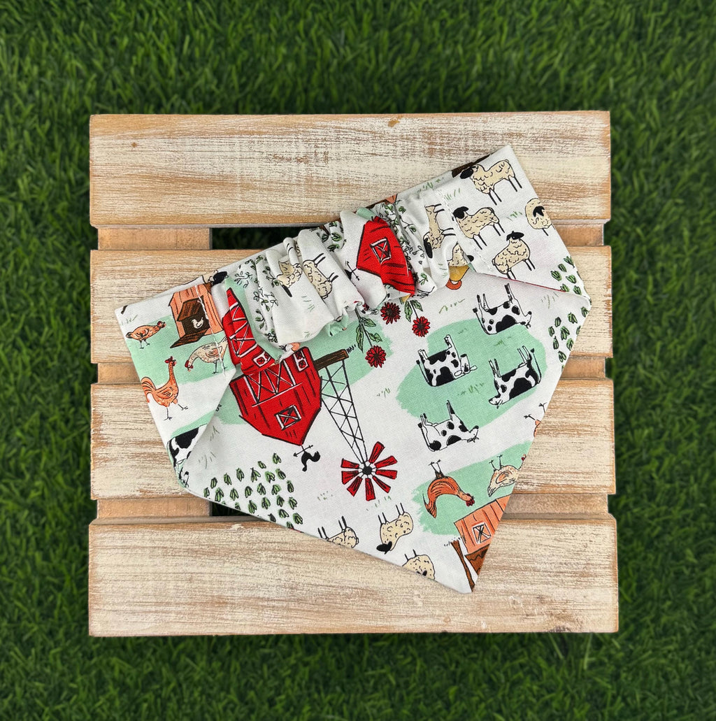 Farm Day Scrunchie Dog Bandana