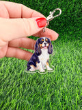 Cavalier King Charles Tri Color Spaniel Keychain