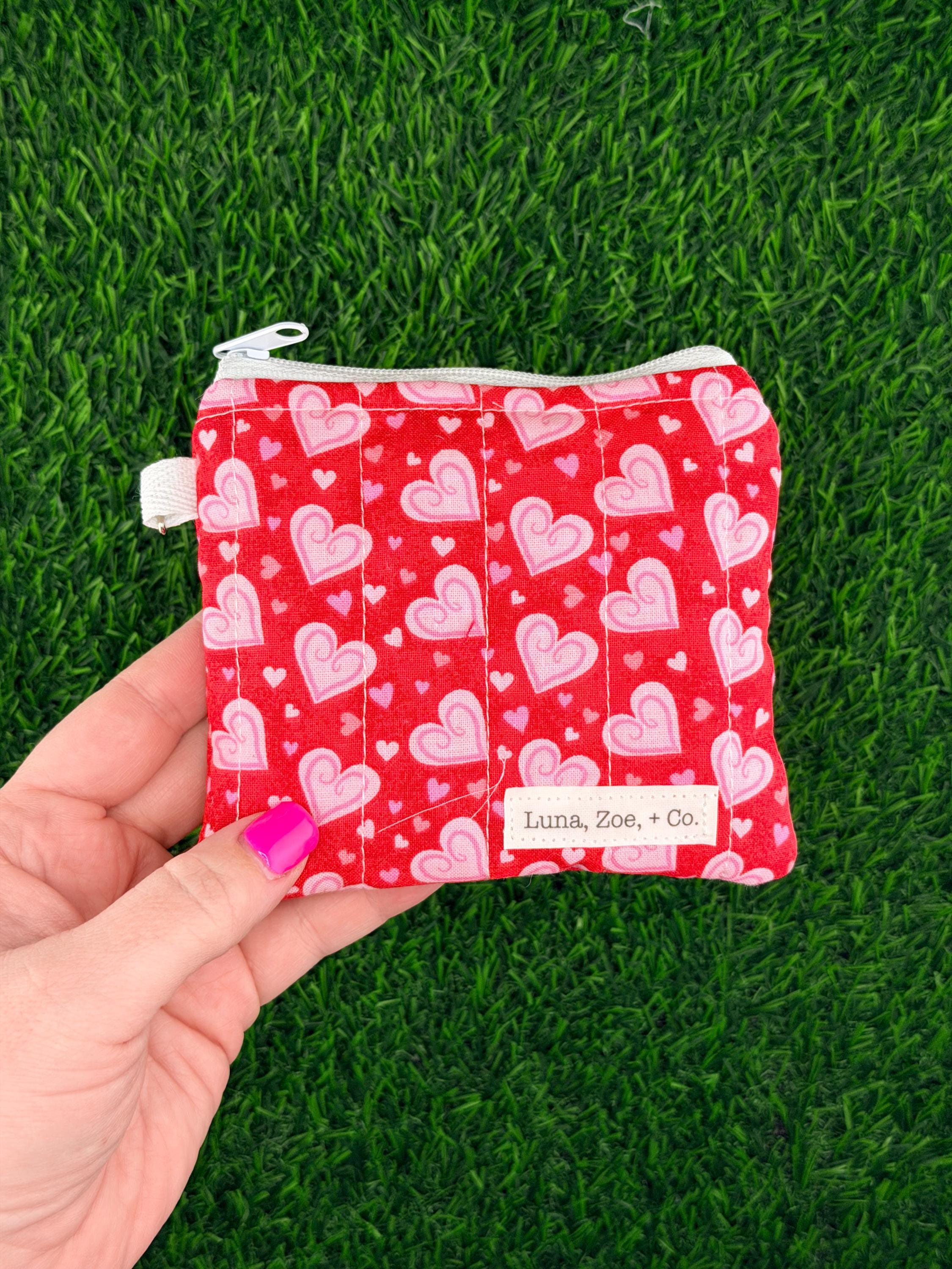 Pink Heart Swirl Quilted Wallet