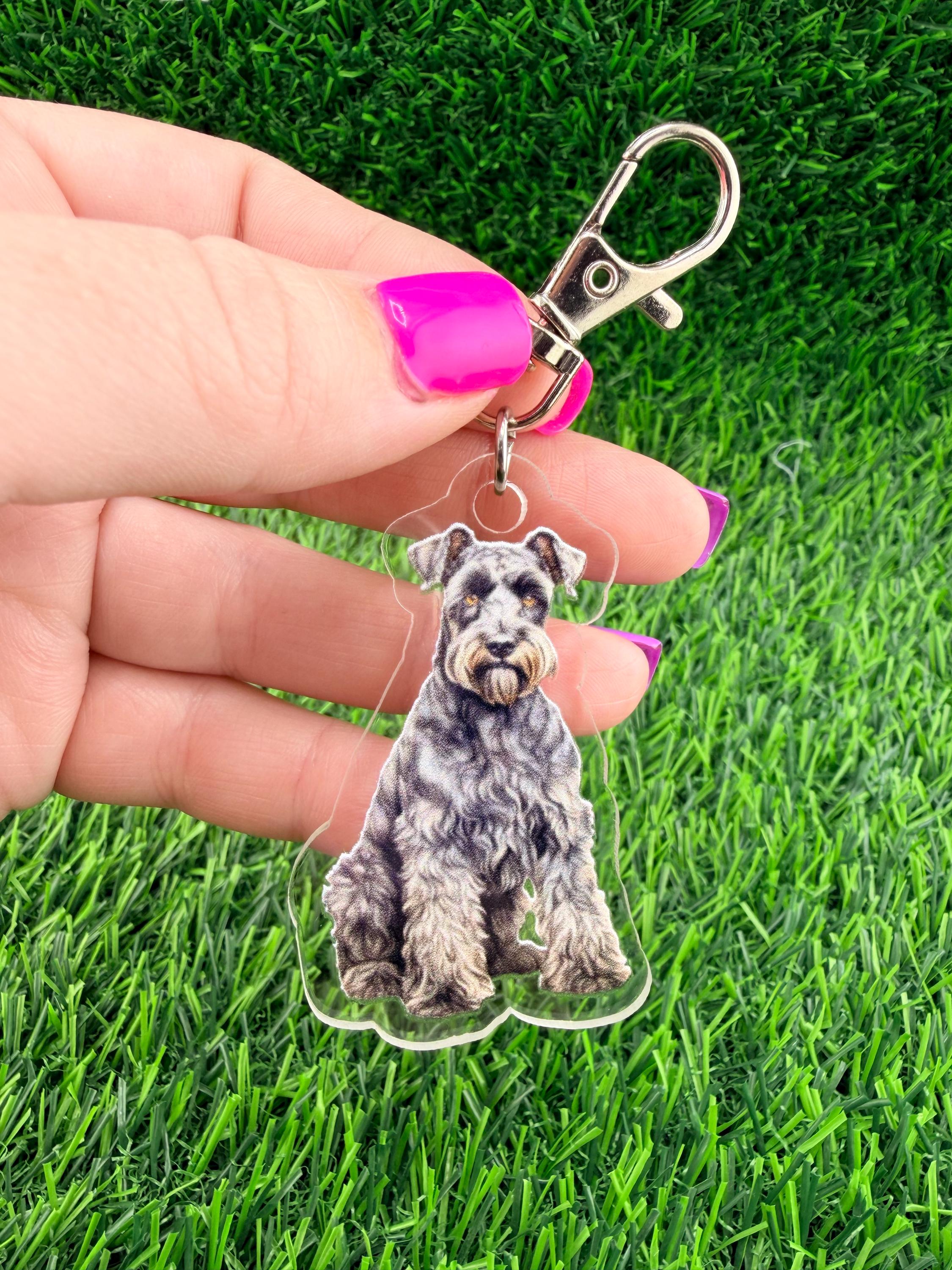Kerry Blue Terrier Dog Keychain