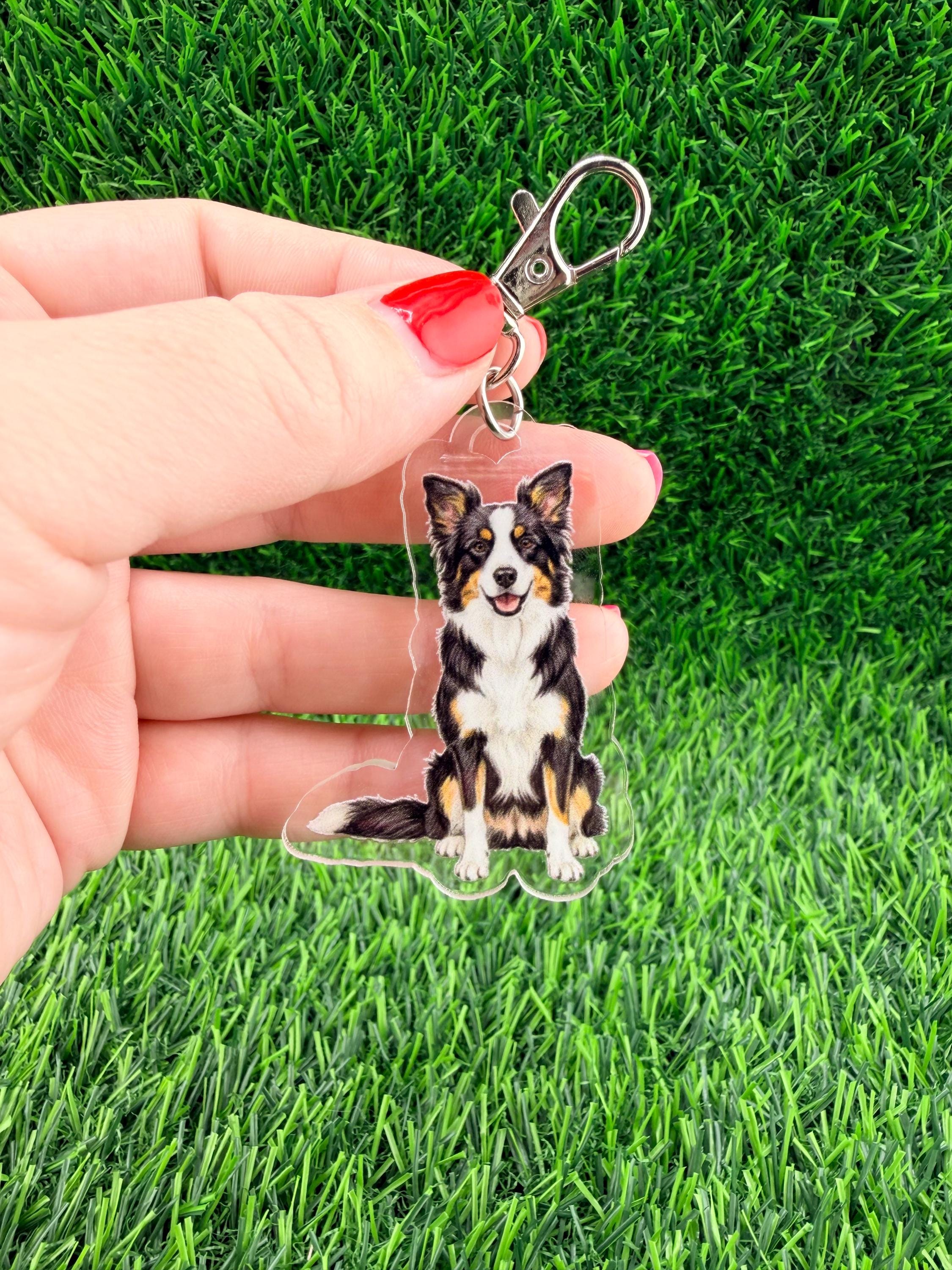 Border Collie Tri Color Keychain