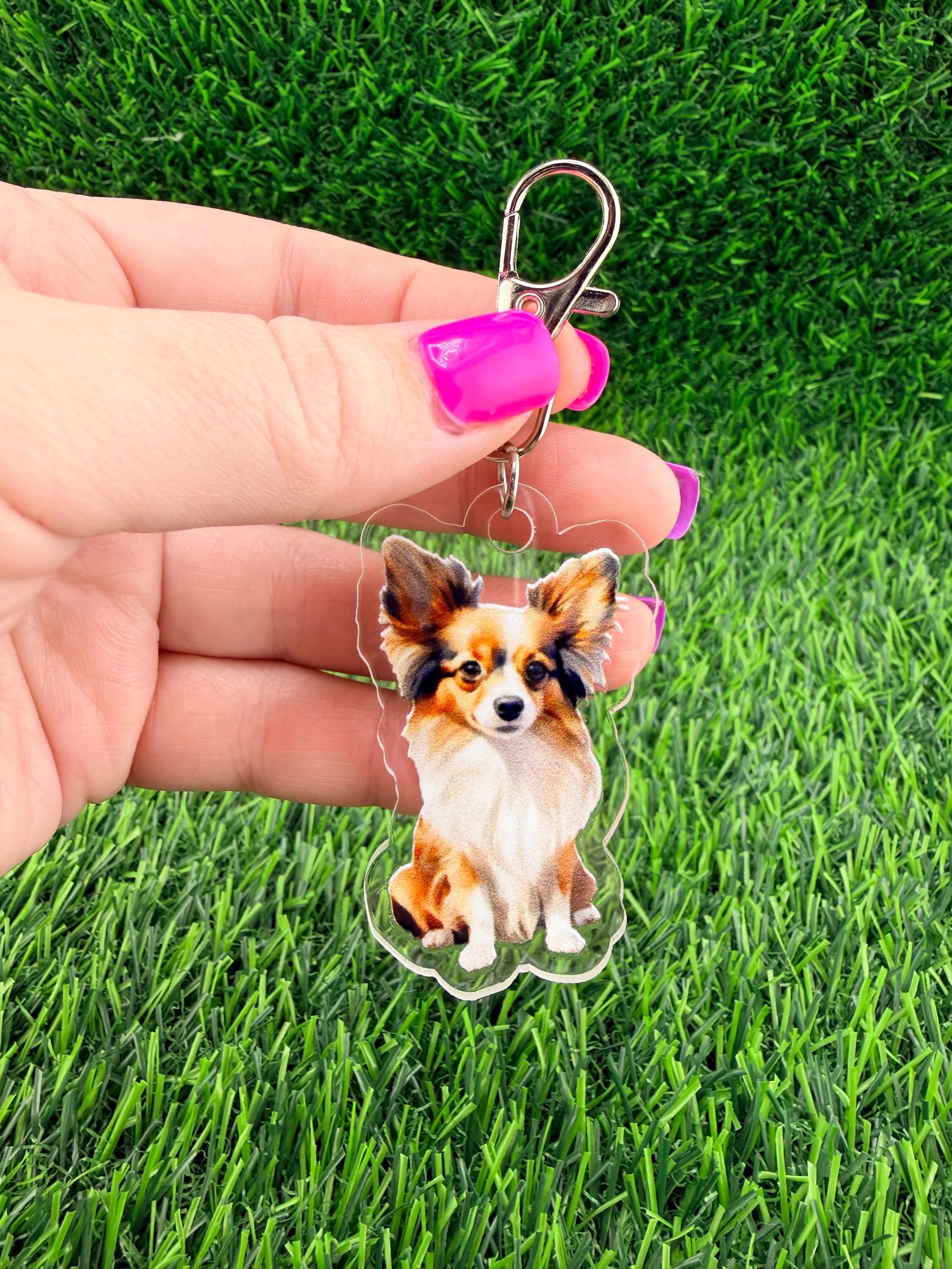 Papillon Dog Keychain