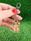 German Shepherd Sable Dog Keychain