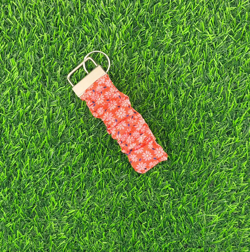 Ditsy Coral Scrunchie Wristlet