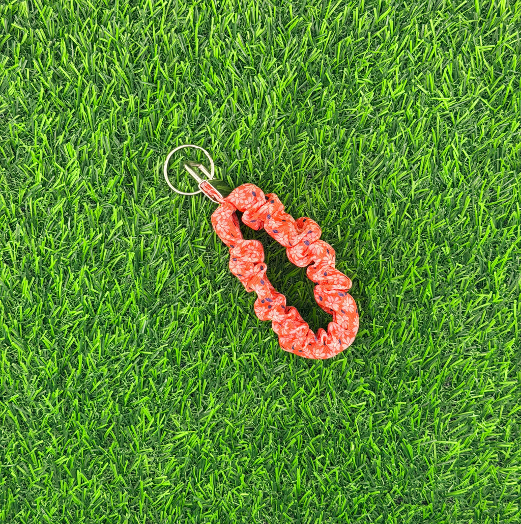 Ditsy Coral Scrunchie Wristlet