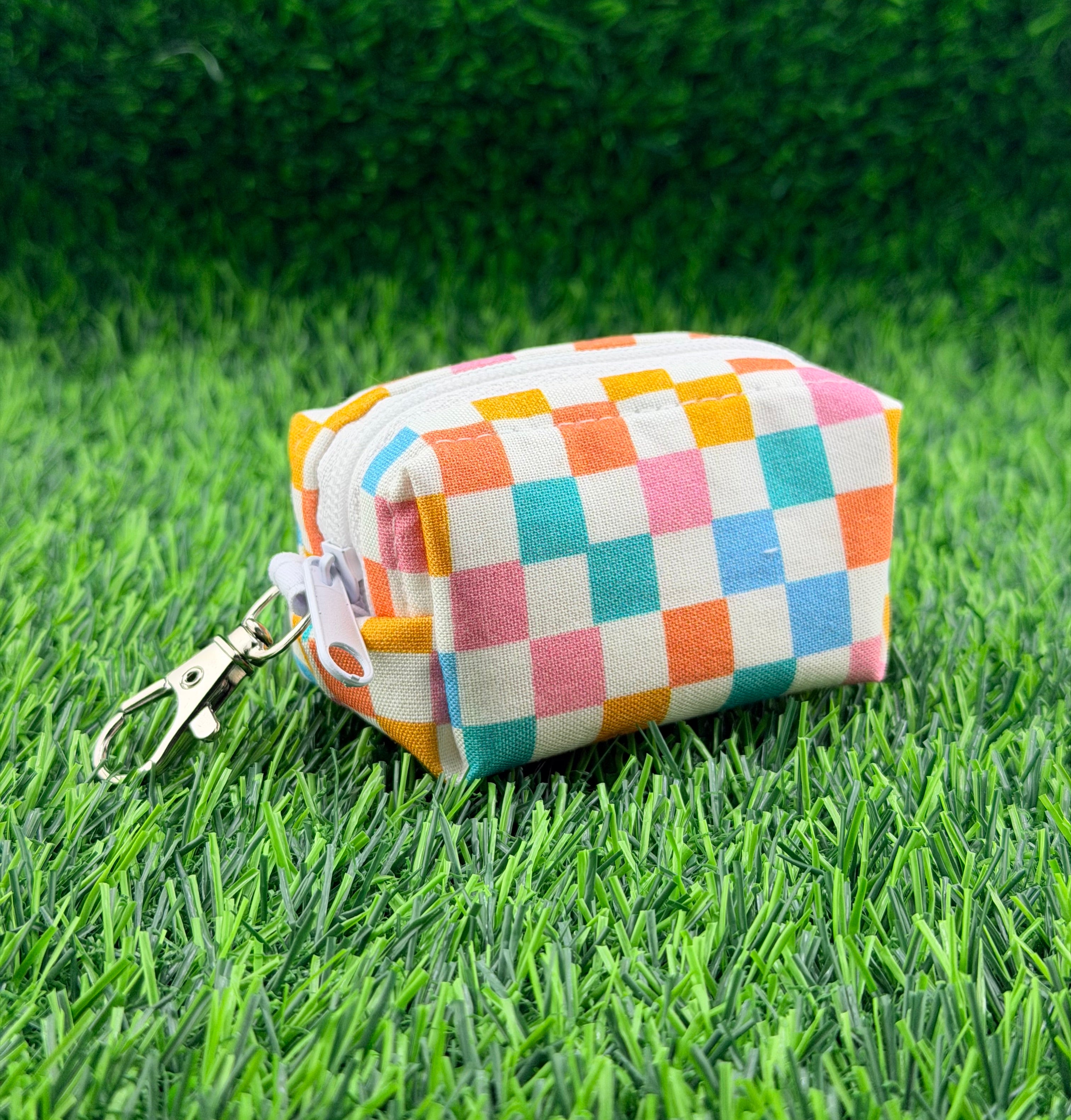 Retro Check Poop Bag Holder