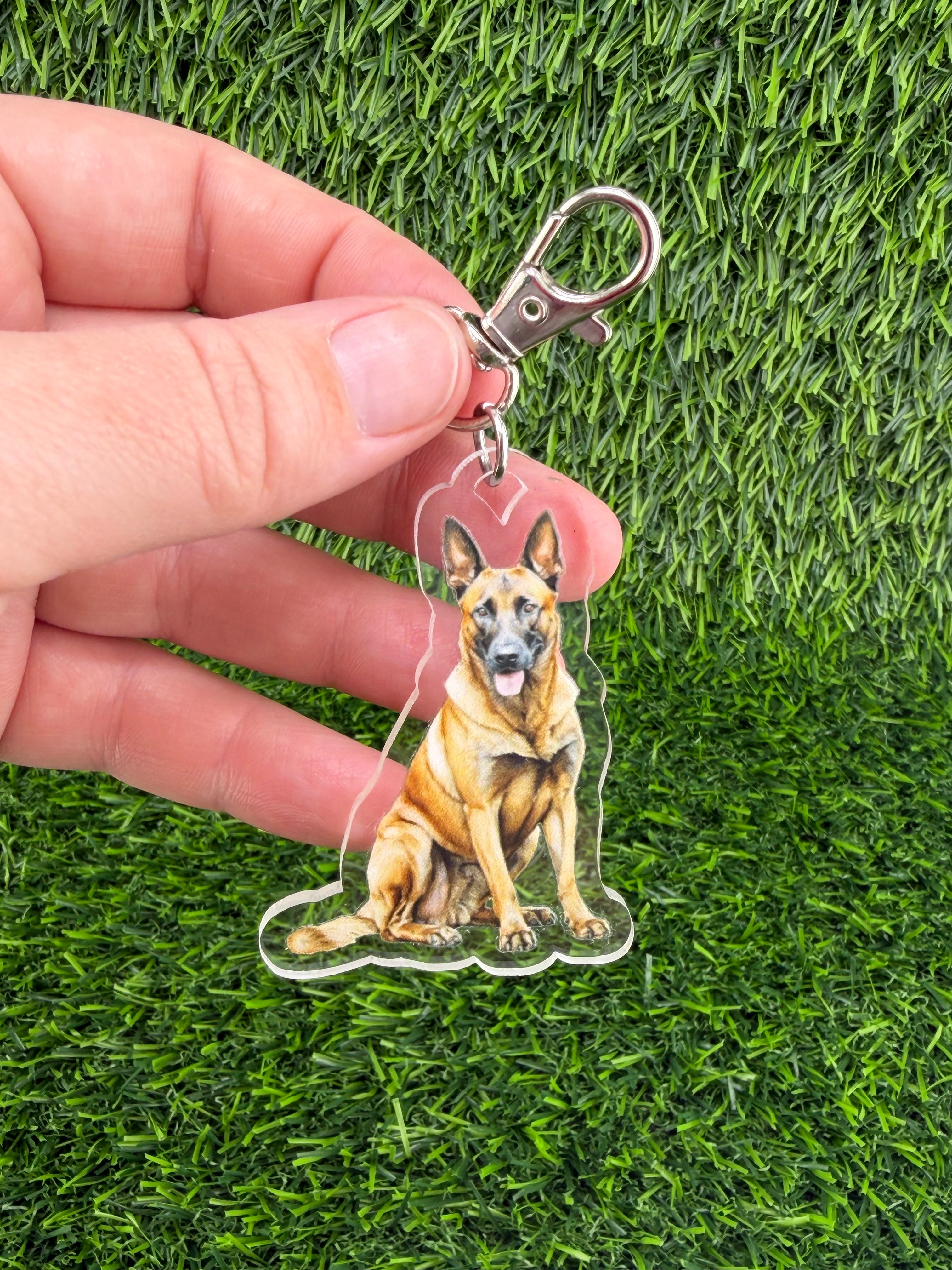 Belgian Malinois Fawn Keychain