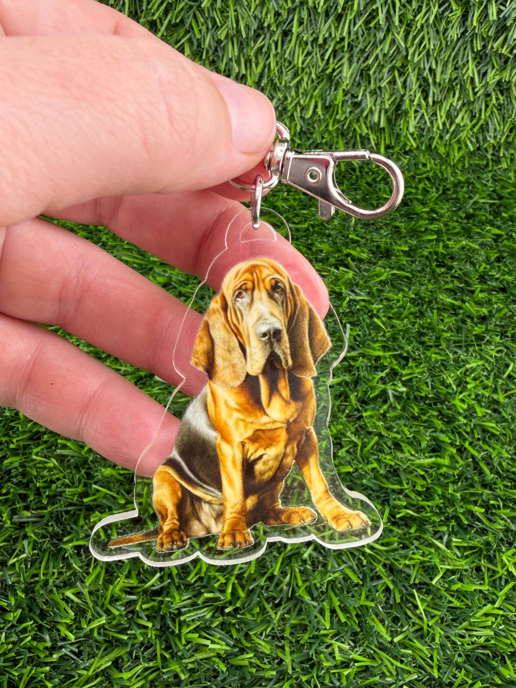 Bloodhound Tan and Black Keychain