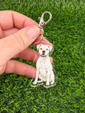 Boxer White Keychain