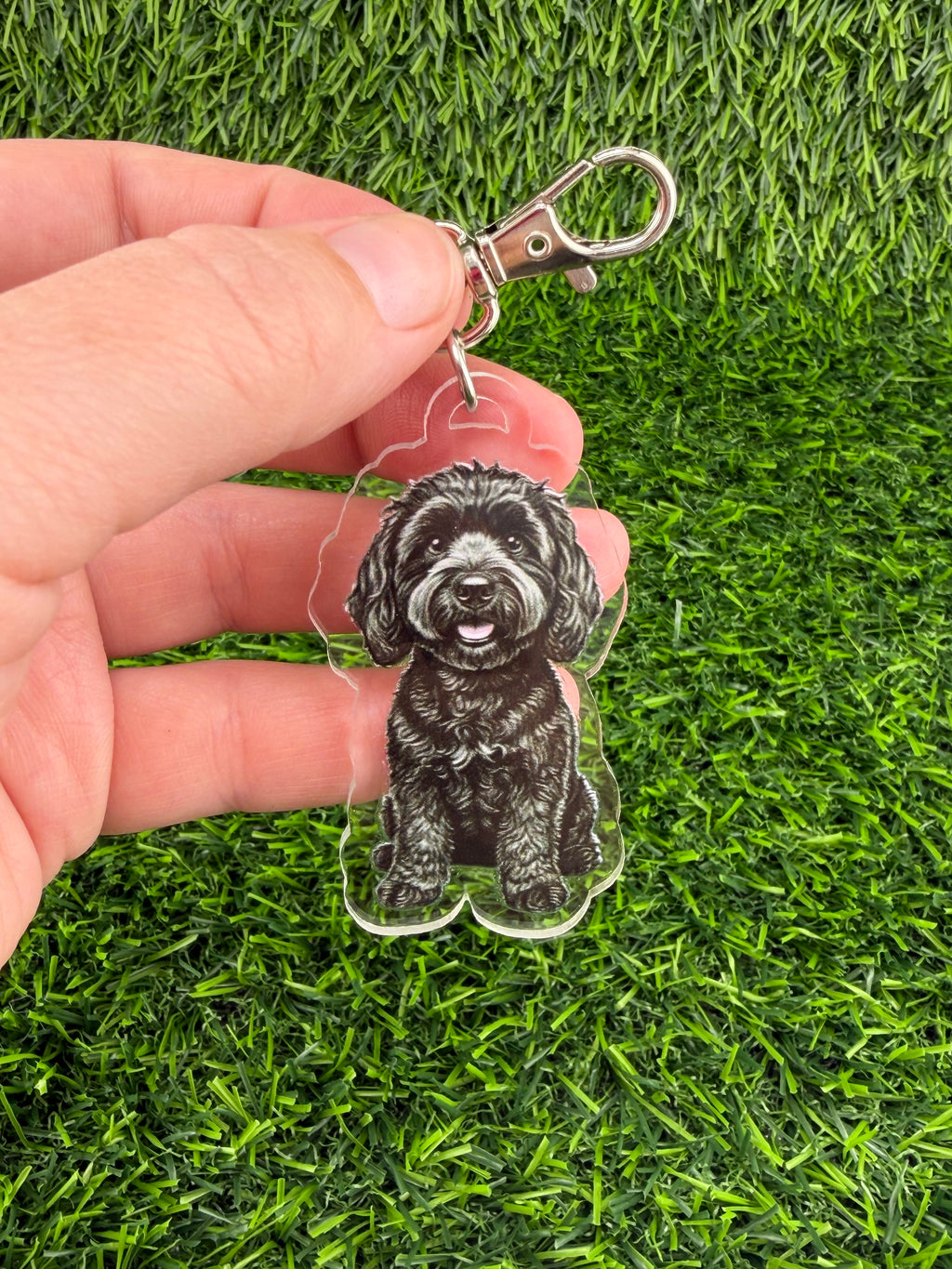 Cavapoo Black Keychain