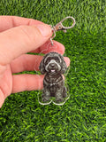 Cavapoo Black Keychain