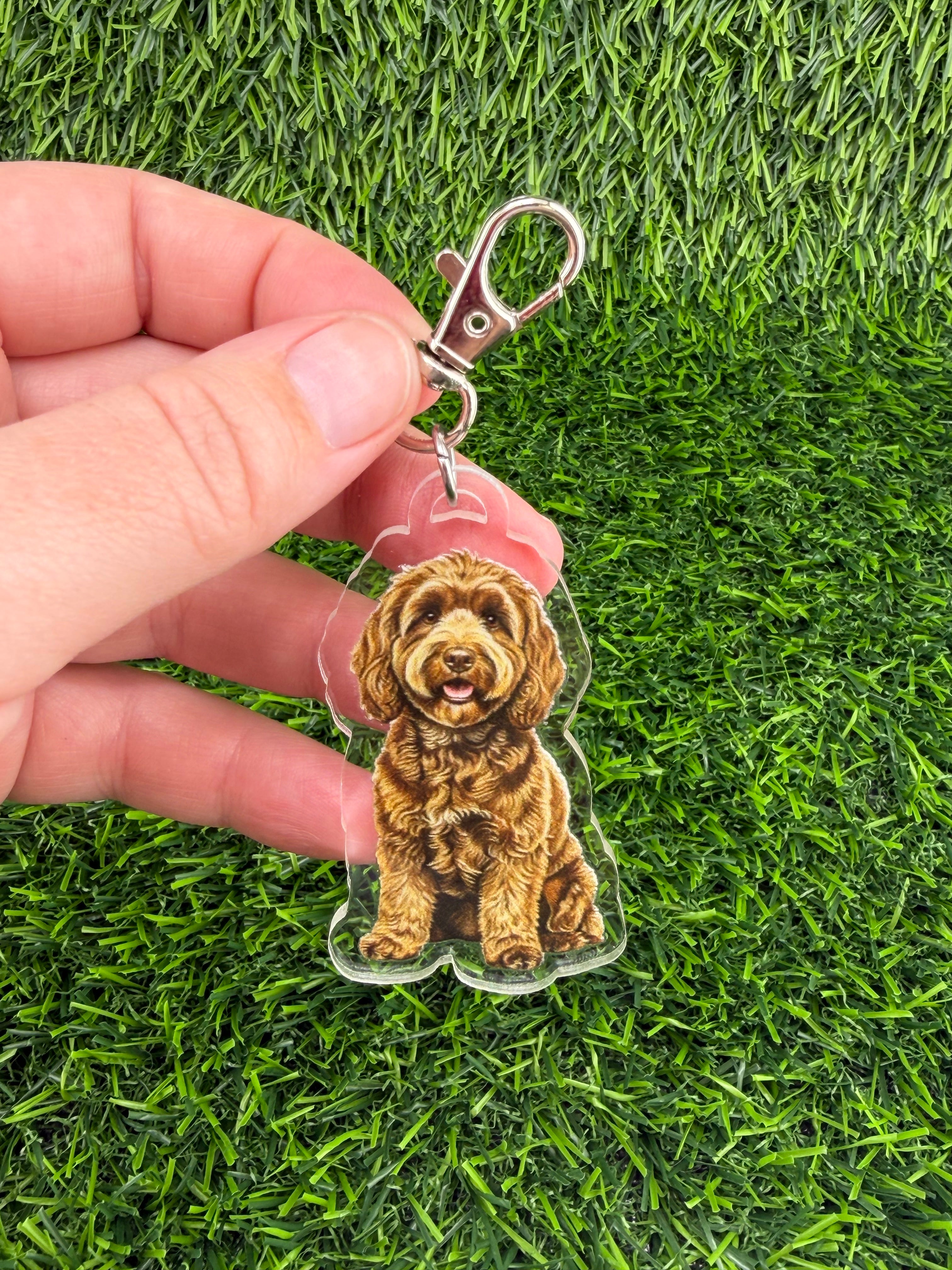 Cavapoo Chocolate Keychain
