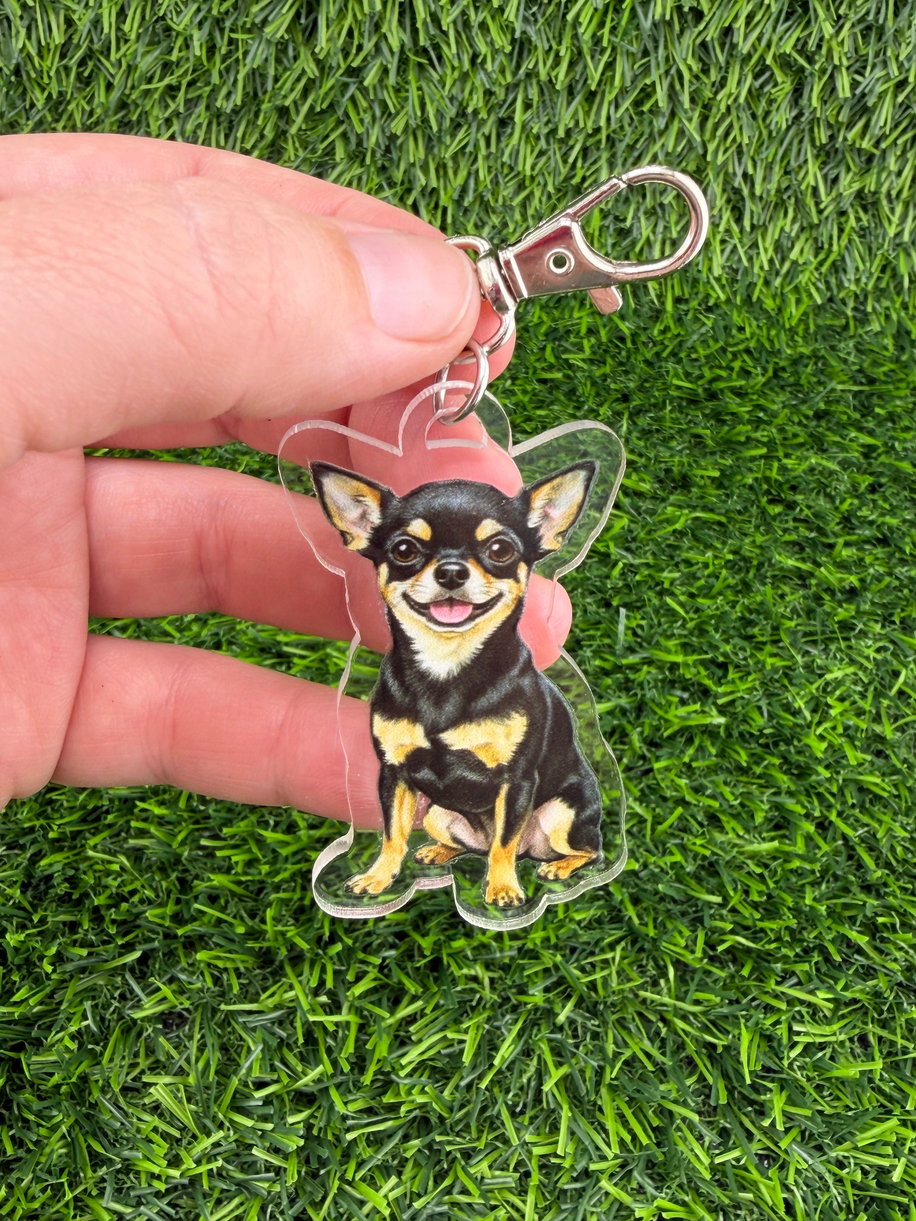Chihuahua Black and Tan Keychain