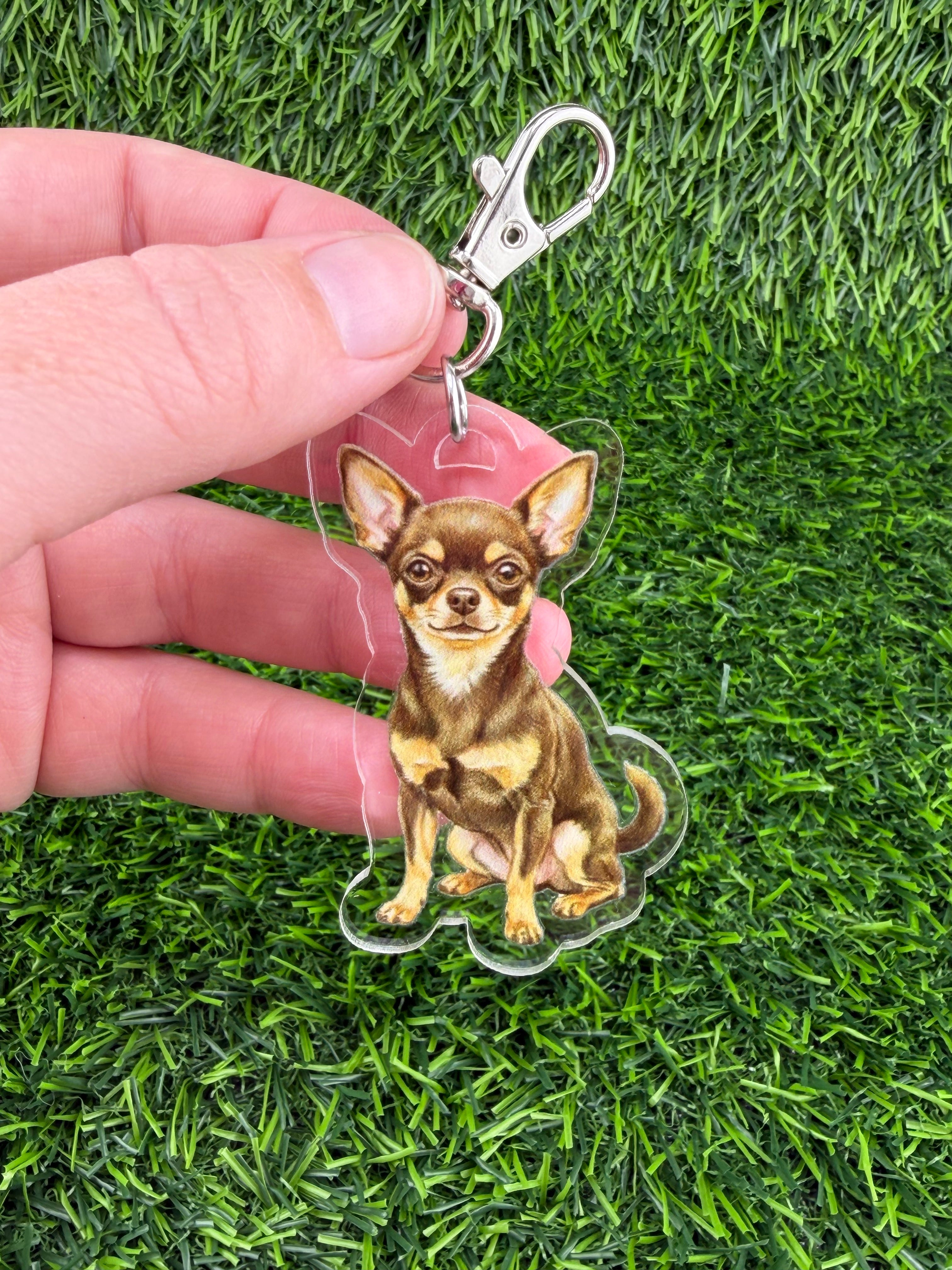 Chihuahua Chocolate and Tan Keychain