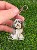 Havanese Cream and Grey Keychain
