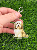 Havanese Cream and Light Brown Keychain