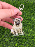 Pug Cream Tan Keychain