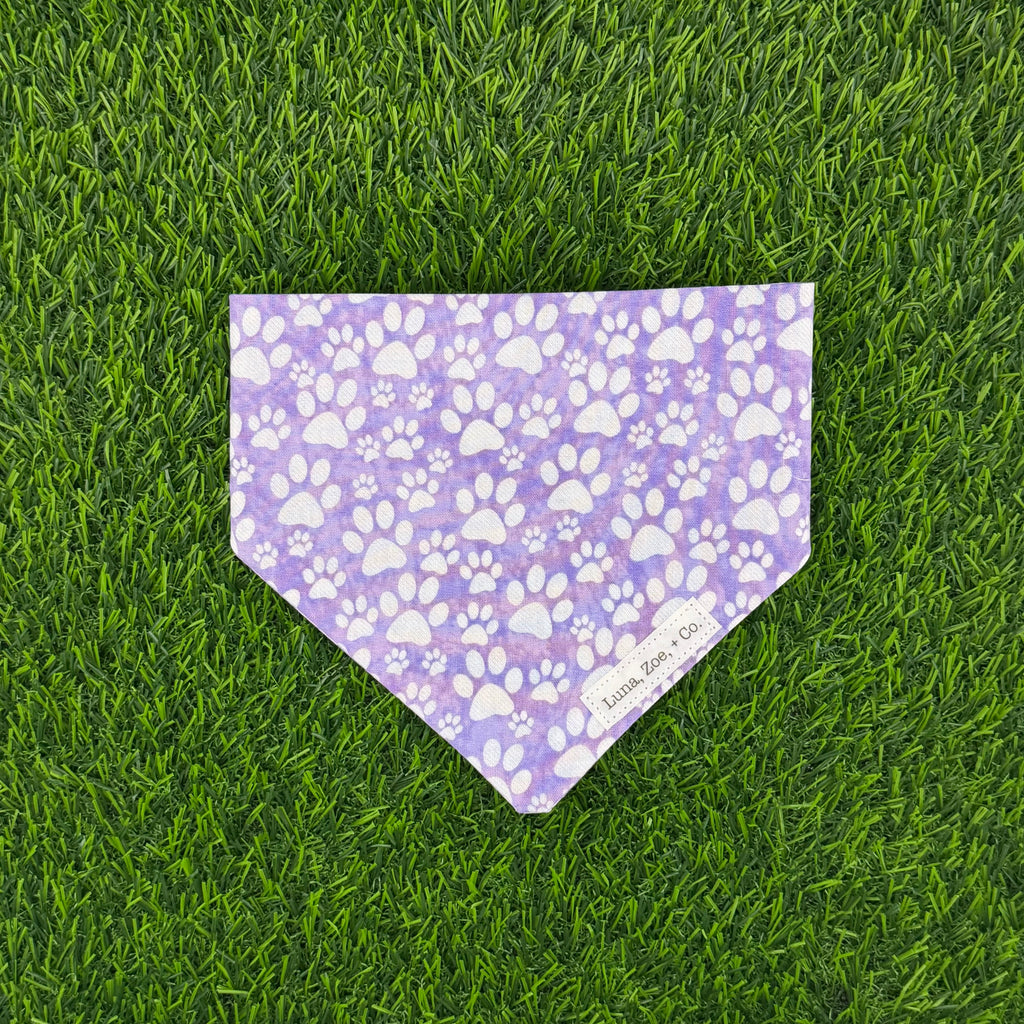 Purple Paw Scrunchie Bandana