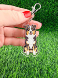 Australian Shepherd Black Tri Dog Breed Keychain