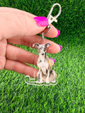 Italian Greyhound Dog Keychain