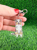 Australian Shepherd Blue Merle Dog Breed Keychain
