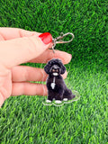 Doodle Black and White Dog Keychain